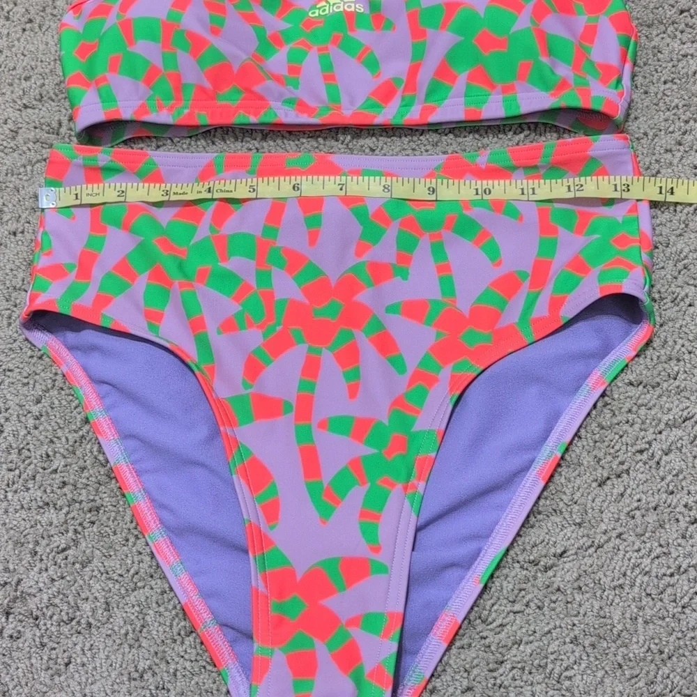Adidas Farm Rio Bikini Purple Lime Burst High Waist Women's Size Medium - Picture 10 of 14